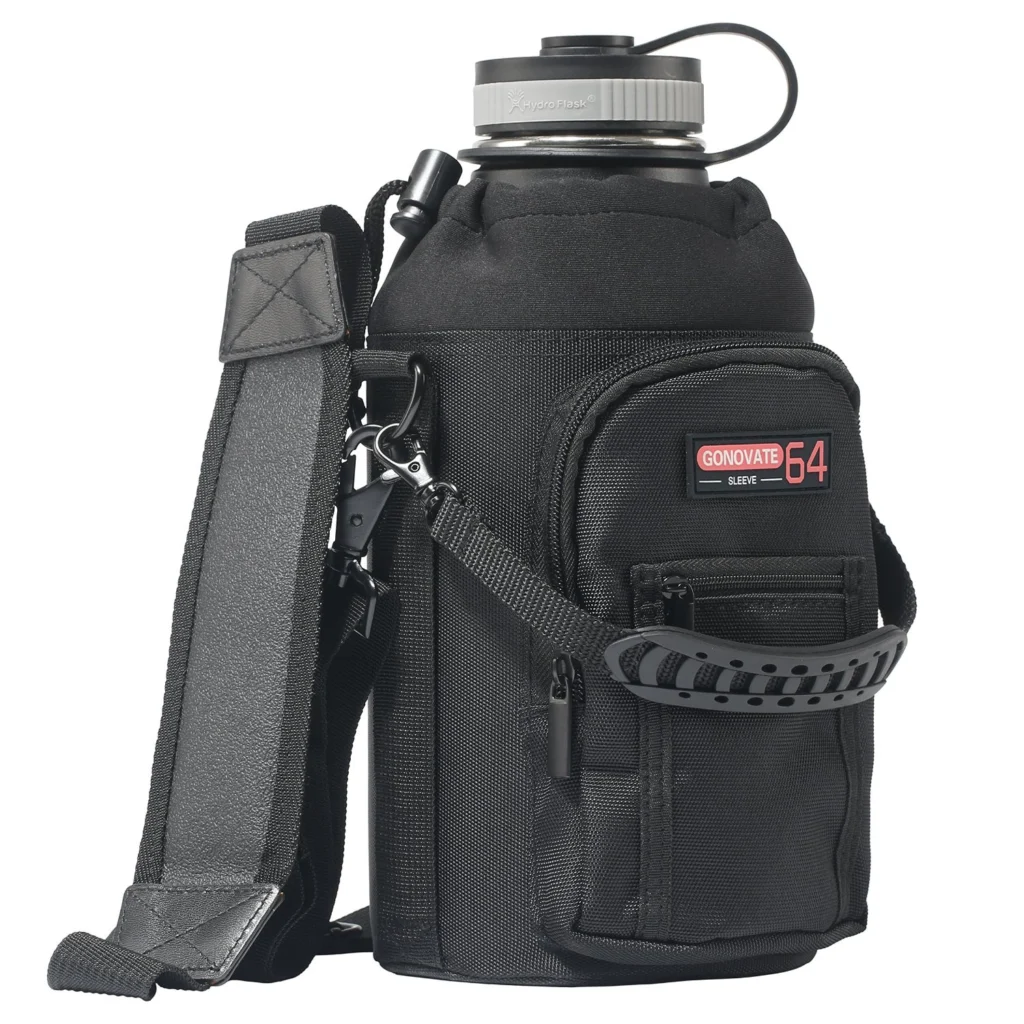 64oz Bottle Sleeve Pouch with Handle, Pocket and Shoulder Strap (GL-PS64)
