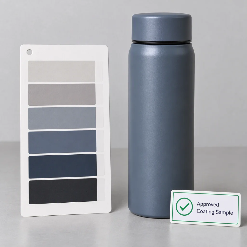 colour against the approved sample