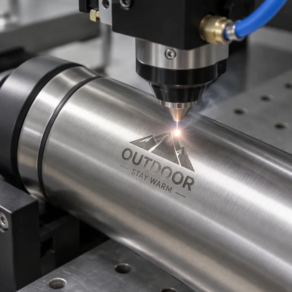 Laser engraving on a bottle body