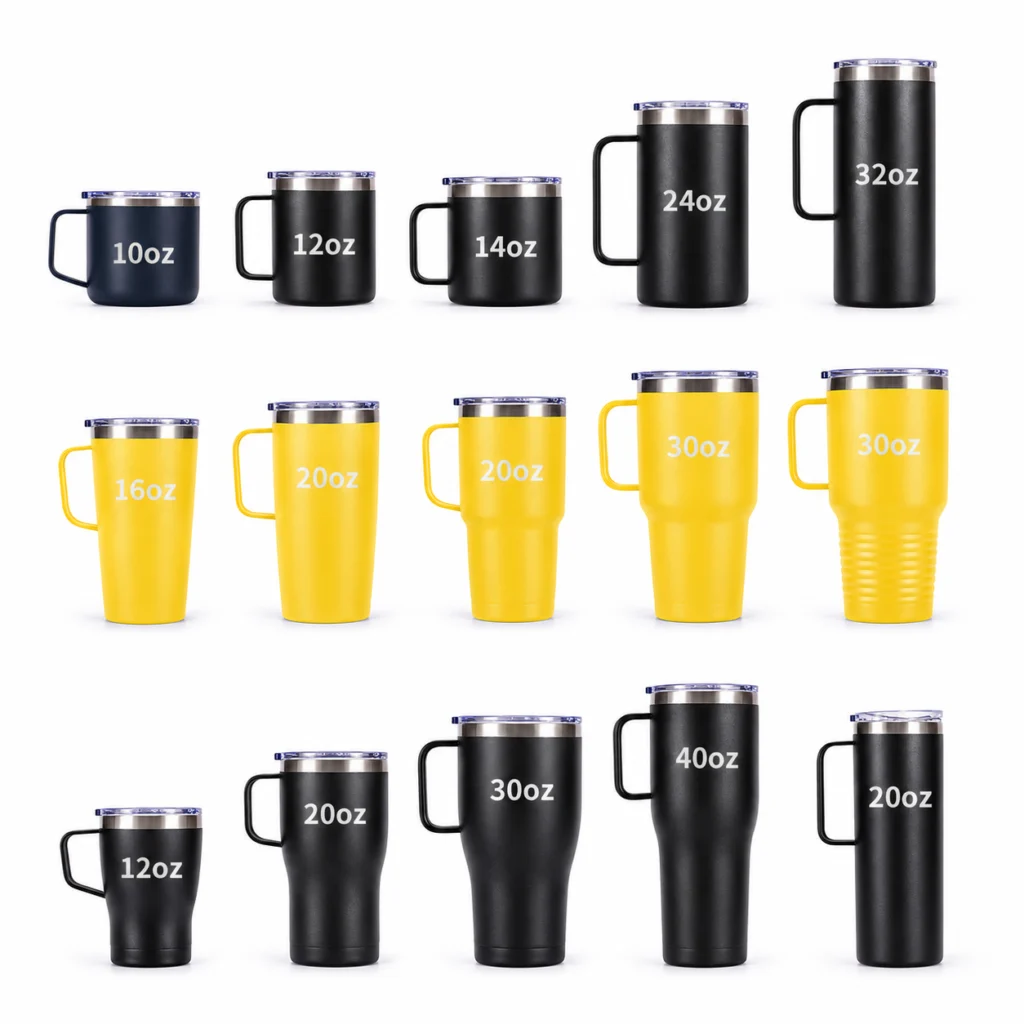 Stainless steel coffee mug with a welded handle, GL-CM series
