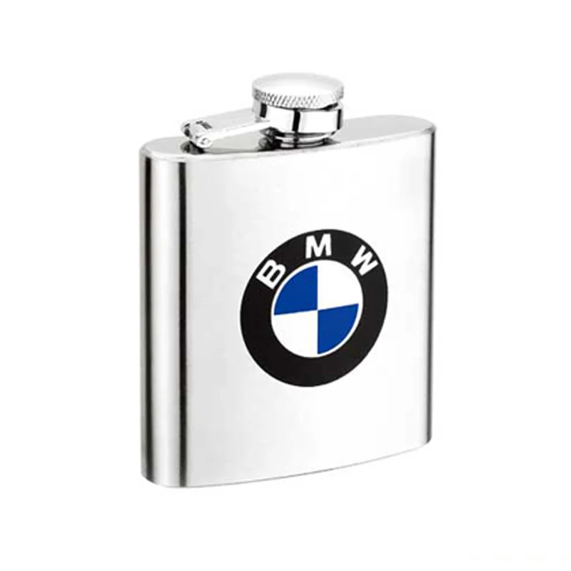 Classic single-wall stainless hip flask with silk-printed artwork, GL-FMB series