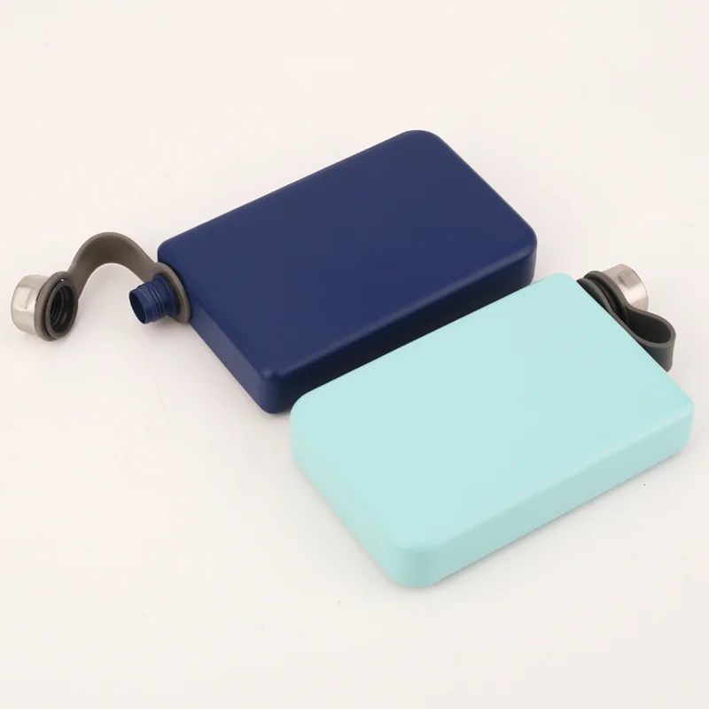 Square Stainless Steel Hip Flask with Silicone Loop (GL-FNC Series)