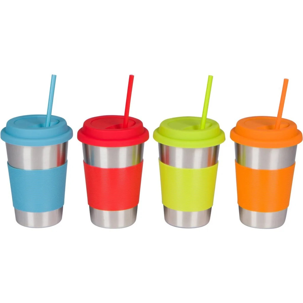 Single-wall stainless pint cups stacked, GL-SA series