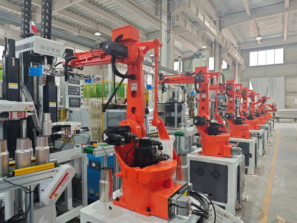 The two production lines of the drinkware factory seen from the floor
