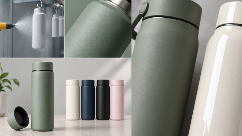 Several customized drinkware SKUs packed together for one order