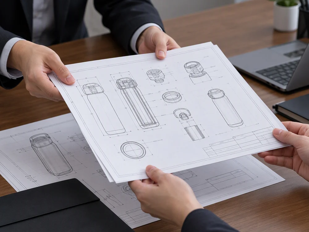 Confidential customer drawing shared with the factory under NDA