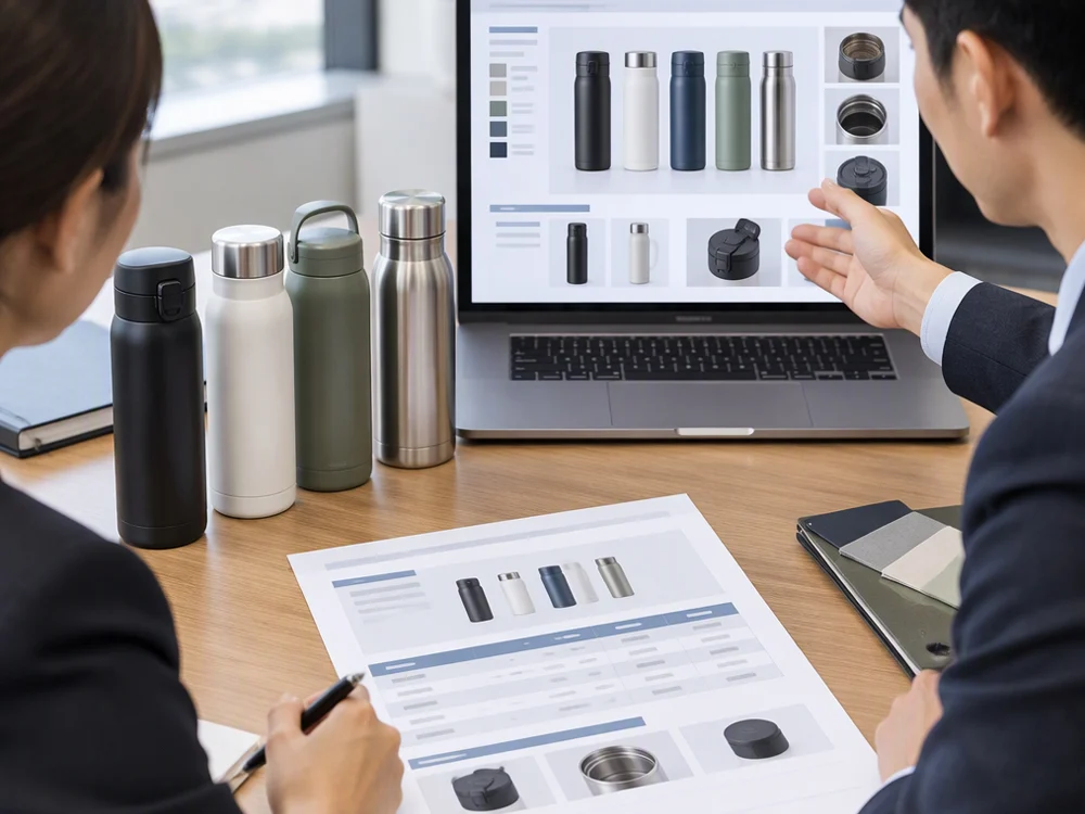 The quotation for a drinkware requirement: bulk price, MOQ, sample route and timing