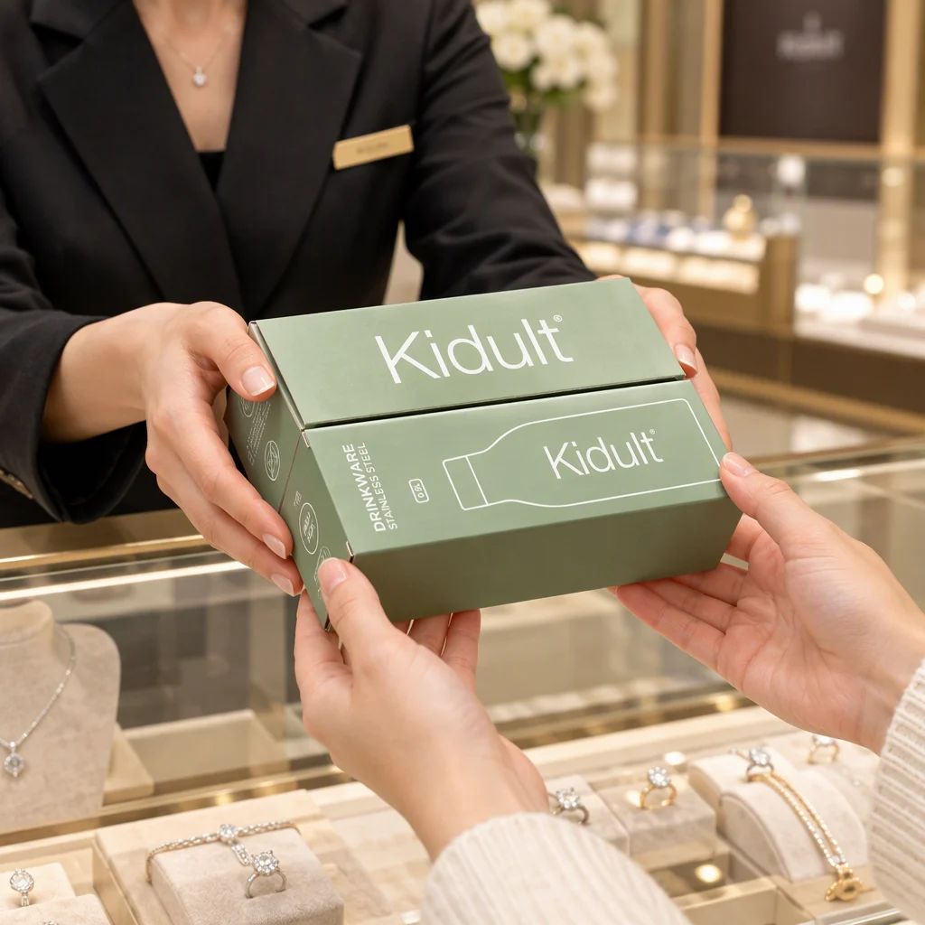 The gift in its printed colour box