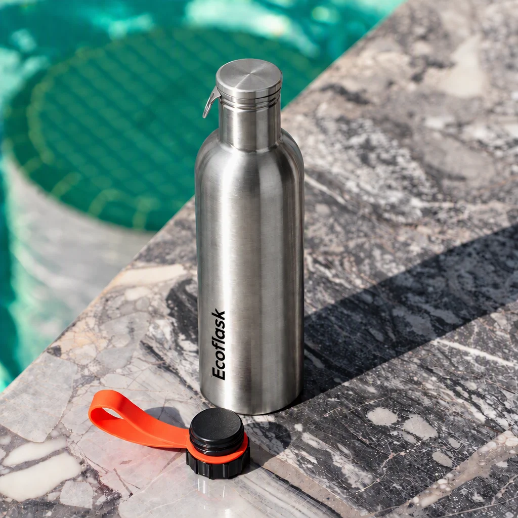 The bottle where glass cannot go — on a gym floor